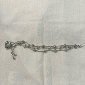 Brighton Silver Heart Charm Bracelet